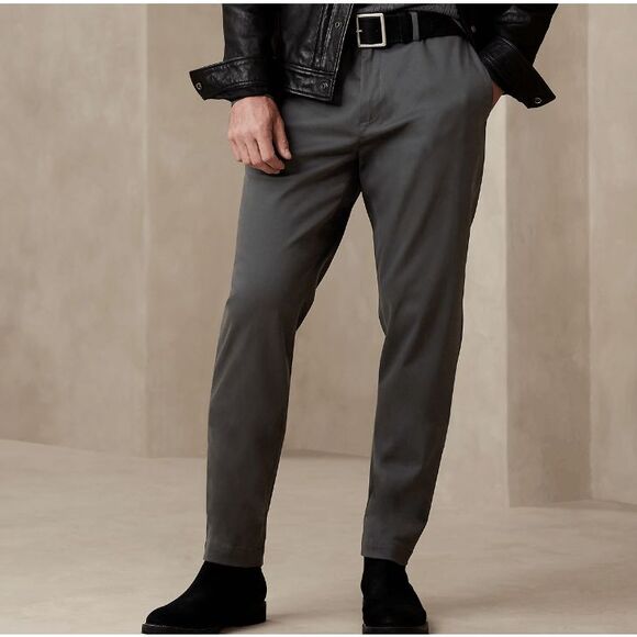 Banana Republic Mason Athletic Tapered Fit in Charcoal Chino Pants, Size 38 x 32 - Picture 1 of 13
